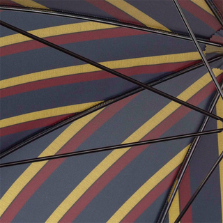 Large striped chestnut handle water repellent handmade Italian men's umbrella open