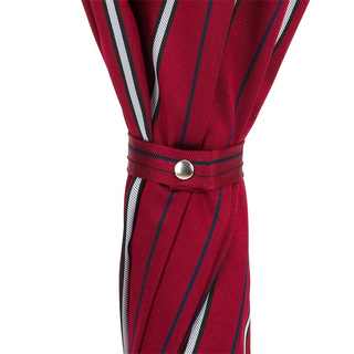 Large striped Italian leather handle handmade men's umbrella detail
