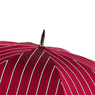 Large striped Italian leather handle handmade men's umbrella back view