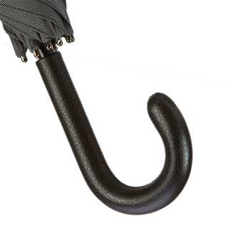 Mini chevron leather handle manual open handmade Italian men's umbrella detail