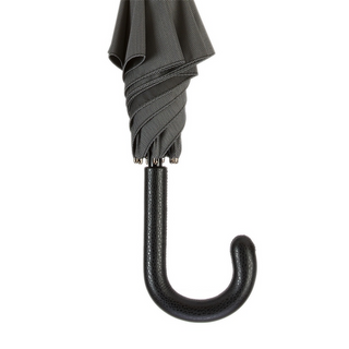 Mini chevron leather handle manual open handmade Italian men's umbrella canopy