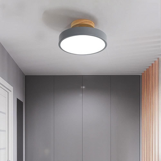 Natural wood ceiling fixture, modern LED flush mount lamp