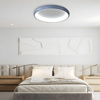Bedroom round ceiling lamp LED – flush mount side view