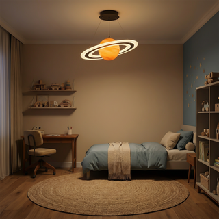Space Pendant Lamp – Color Changing LED Kids Room Lighting With Planet Design