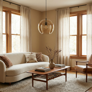 Nordic Glass Pendant Light – Modern Pendant Lighting with Iron Finish Lamp