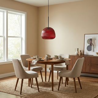 Colored Glass Pendant Light – Elegant Living Room Lighting with Warm Ambient Glow