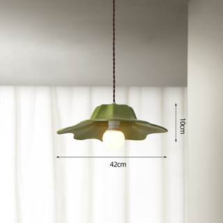Organic resin pendant side view — alien shape metal hanging lamp
