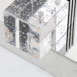 Crystal silver luxury LED bathroom vanity wall sconce — fixture