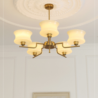 Brass chandelier glass chrome gold finish dining room light
