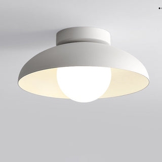 Minimalist white metal round ceiling lamp for living room