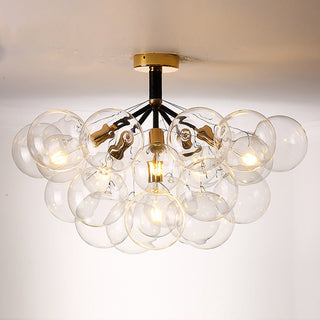 Modern glass bubble ceiling fixture – semi-flush dining