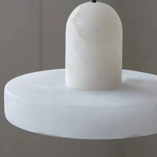Suspension en albâtre – Mini lampe de chevet vintage blanche avec abat-jour en marbre