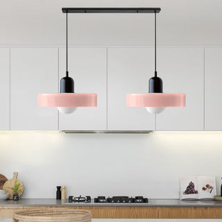 Suspension Bauhaus – Lampe LED moderne à deux têtes en verre pour salle à manger