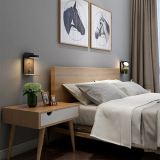 Modern LED wall sconce USB charger — warm glow fixture