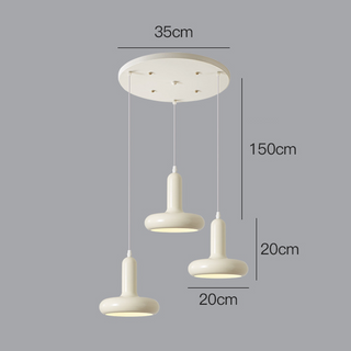 Suspension Bauhaus – Lampe suspendue réglable de couleur crème avec fixation en métal moulé sous pression