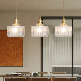 Nordic clear glass pendant — retro single ceiling fixture