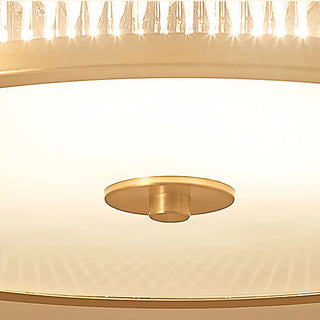 Plafonnier Tambour Vintage - Luminaire Tambour en Verre de Luxe avec Support en Laiton