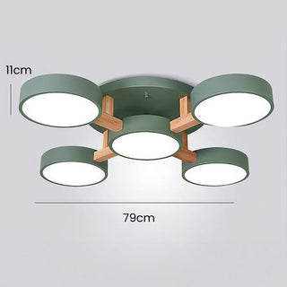 Multi-head ceiling fixture with acrylic diffusers, modern LED