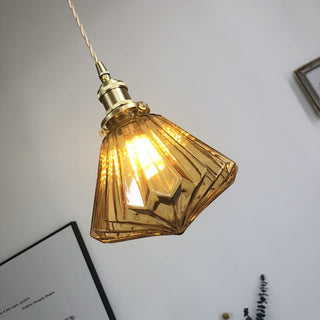 Pendant with diamond form glass — modern ceiling lamp