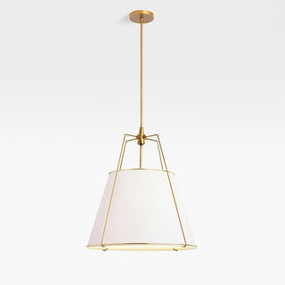 White fabric pendant styled — modern adjustable rod hanging lamp