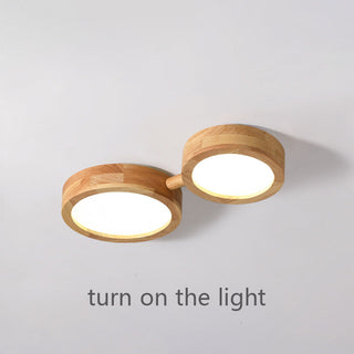 Retro Wood Ceiling Light - Multi Head Ceiling Light with Warm Ambient LED