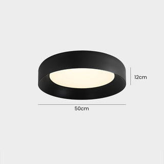 Modern LED Ceiling Lamp - Flush Mount Black Metal Light for Living Room