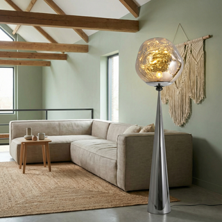 Lava Ball Floor Lamp – Decorative Aluminum Base With Acrylic Globe Light