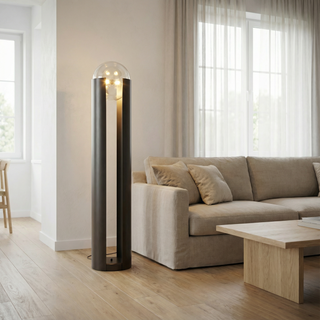 Metal Glass Floor Lamp – Postmodern LED Lighting for Living Room Ambiance