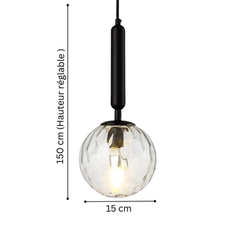 LED Pendant Light – Modern Cosmic Pendant Lighting with Hand Blown Glass & Adjustable Cable