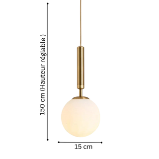 LED Pendant Light – Modern Cosmic Pendant Lighting with Hand Blown Glass & Adjustable Cable