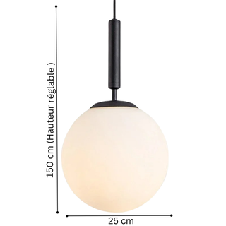 LED Pendant Light – Modern Cosmic Pendant Lighting with Hand Blown Glass & Adjustable Cable