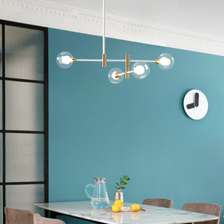 Sputnik iron glass chandelier front — modern round hanging lamp