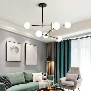 Modern round sputnik chandelier — iron glass hanging lamp ceiling light