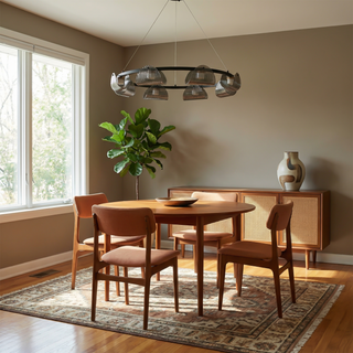 Smoked Glass Pendant Light – Modern Dining Room Lighting With Chrome Finish
