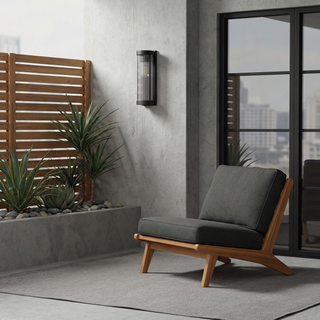 Outdoor Wall Lamp – Modern Exterior Light with Metal & Glass, LED Bulb Included