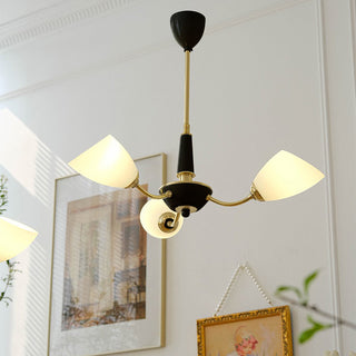 Black medieval chandelier — modern brass glass bedroom ceiling fixture