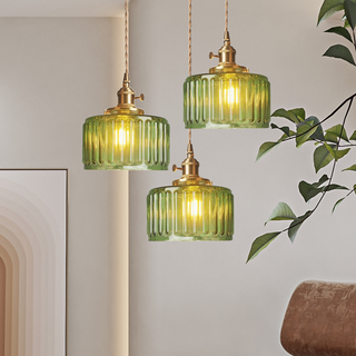 Clear glass pendant with retro Nordic aesthetic