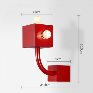 Vintage Metal Wall Lamp - Red Retro Sconce Lighting With Cozy Ambient Glow