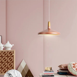 Suspension conique en métal coloré - Luminaire moderne avec cordon réglable