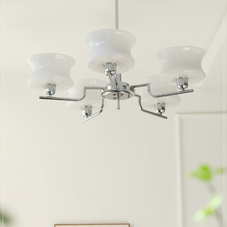 Gold chrome brass chandelier glass dining room ceiling lamp