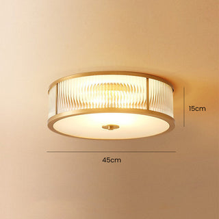 Vintage Brass Ceiling Lamp – Round Ceiling Light with Warm Brass Finish