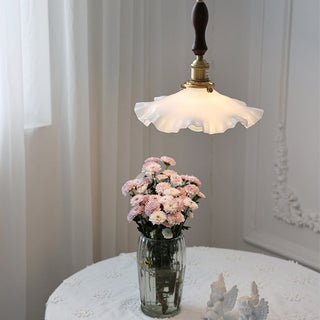 Kitchen pendant with Nordic glass and vintage brass