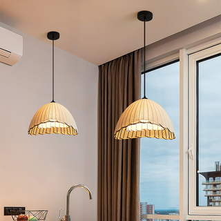 Natural linen pendant — Scandinavian contemporary design