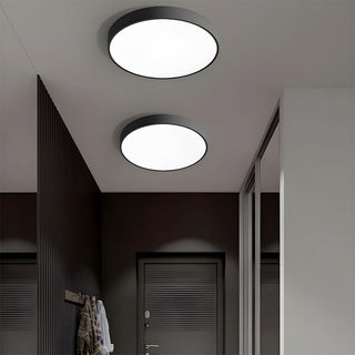 Modern round LED flush ceiling light, minimalist dining room