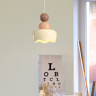 Bedside cream pendant lamp — adjustable warm glow ceiling light
