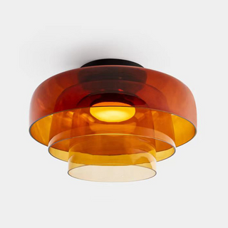 Multi-layered glass ceiling fixture, modern living room lamp