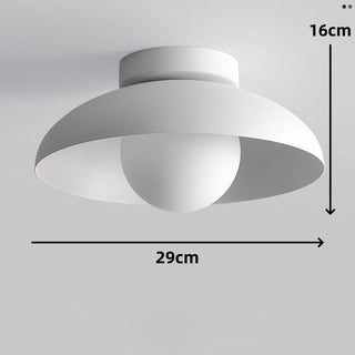 Minimalist Ceiling Light - White Metal Round Ceiling Lamp for Living Room Lighting