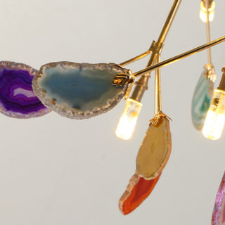 Nordic agate luxury chandelier metal frame pendant ceiling