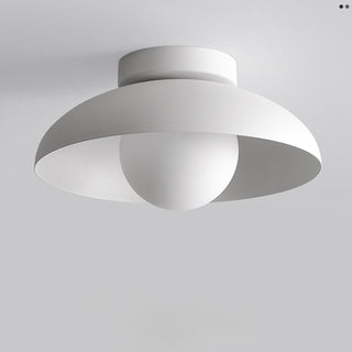 Minimalist Ceiling Light - White Metal Round Ceiling Lamp for Living Room Lighting