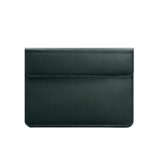 leather laptop sleeve universal magnetic flap closure genuine case front view
